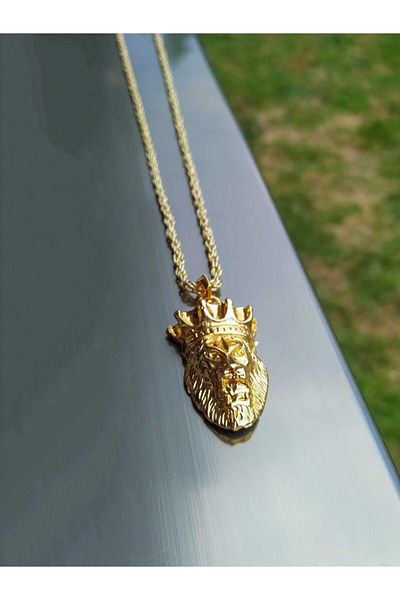 The Collection Men's Yellow Lion King Silver Necklace