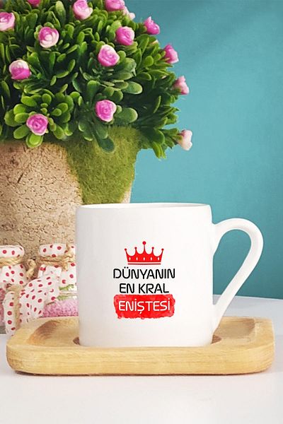 Hedizu Gift for Mother-in-law World's King's Most Mother-in-law Turkish Coffee Cup with Wooden Base