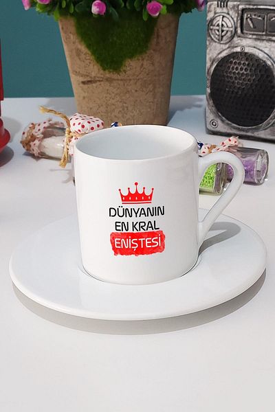 Hedizu Gift for Mother-in-law World's Kingest Mother-in-law Turkish Coffee Cup White