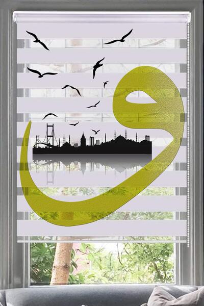 Lotus Vav Istanbul Desenli Zebra Perde - Salon - Oturma Odası - Vavv1