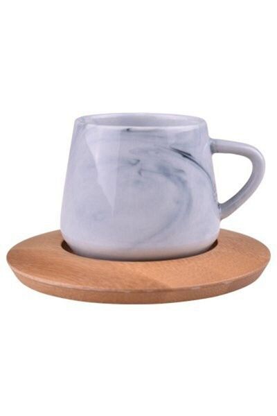 Bambum Brand Ebru Blue Coffee Cup Set for 6 People