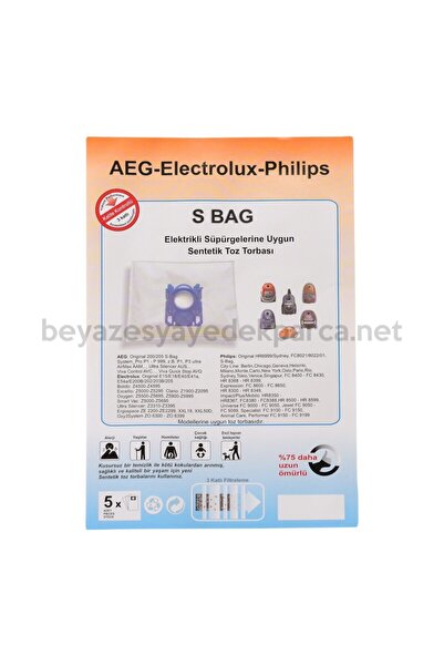 Philips -elektrolux-aeg Bez Elektrikli Süpürge Torbası (20 Adet)