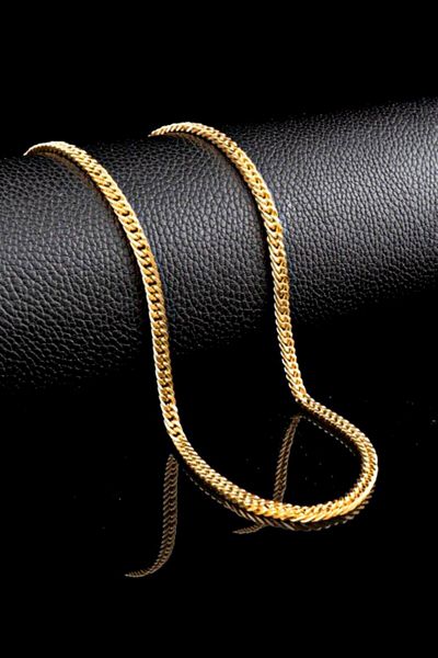 The Collection Cuban Stainless Gold Style Steel Chain Necklace