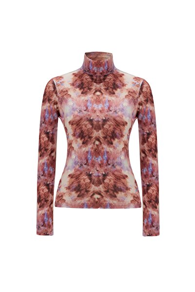 Urban Muse Soyut Desenli Boğazlı Jarse Üst
