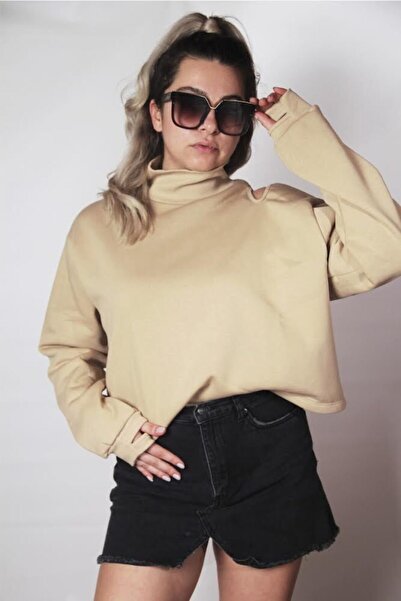 Ava Tekstil Ava Boğazlı Omuz Dekolteli Manşetleri Kaşkorseli Başparmak Delikl...