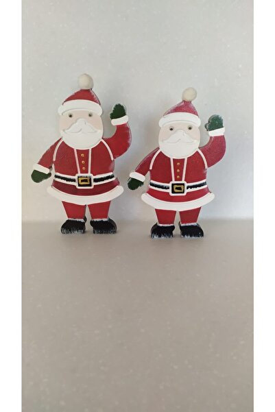 Beauty Box 2 Adet Yılbaşı Süsü Hediyelik El Boyama Noel Baba Biblo Figür 22cm...