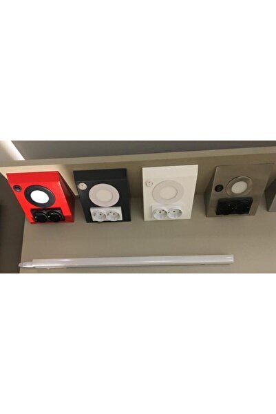 MPM إضاءة LED للمطبخ تحت الخزانة مع مقبس كهربائي، مقبس مزدوج، هيكل أبيض، 3 وات، ضوء أبيض LED، 6500 كلفن