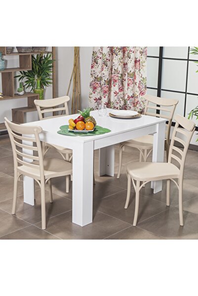 SANDALİE Home Efes 2 Adet Mutfak Balkon Bahçe Sandalye - Cappucino