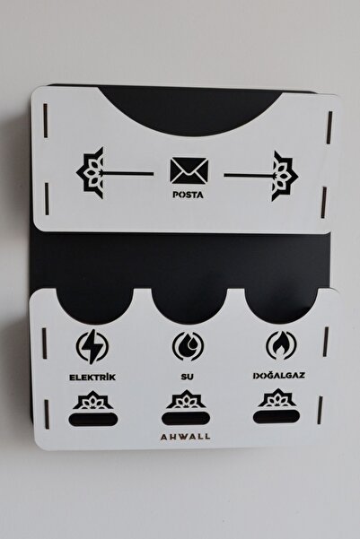 AHWALL Apartman Ortak Fatura & Posta Kutusu Ahşap - Beyaz