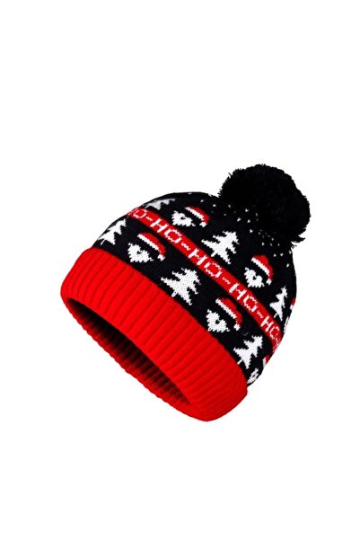 Fonem Unisex Christmas Pompom Ho Ho Beanie Fo 2677 Navy Blue