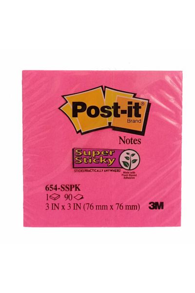 Post-it Super Sticky 76x76mm Αυτοκόλλητο Χαρτί Σημειώσεων Ροζ 5 Τμ