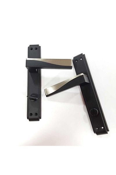 ARON Sofuoğlu Stainless Luxury Derya Door Handle (Bathroom-WC) Anka Mirrored Matte Black - Matte Satin Right