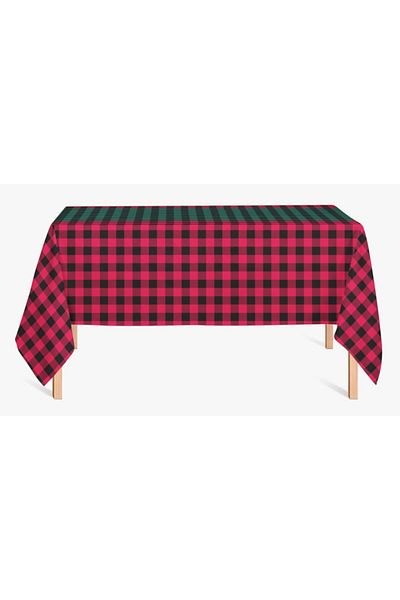 Alacastore New Year's Red Plaid Tablecloth