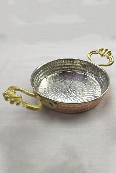 Batur Ticaret إفطار صغير مزين بالنحاس ووعاء بيض واحد باللون الأحمر