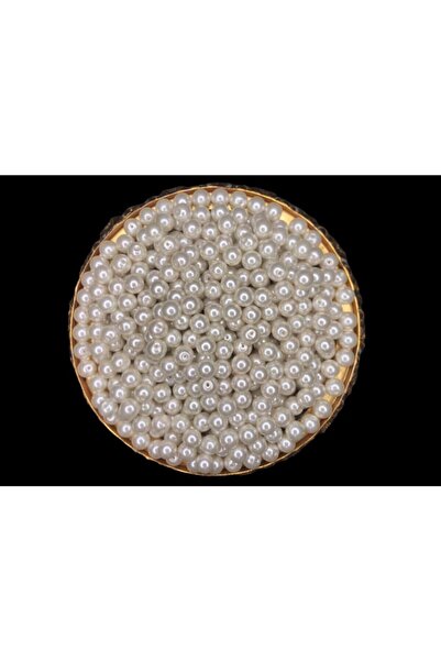 CSG BAZAAR Mărgele de perle de sticlă de culoare crem de 10 mm (100 grame)