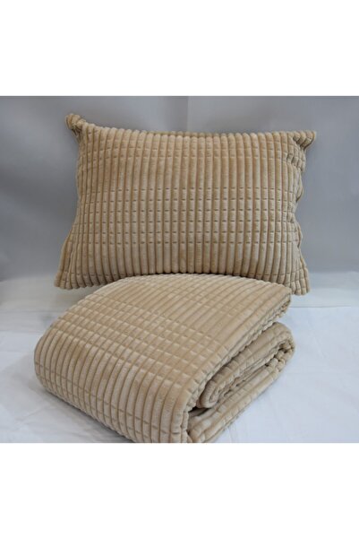 Merinos Günerenteks Modern Line 3'lü Kahve Battaniye Set 2 Kişilik(1 Battaniy...