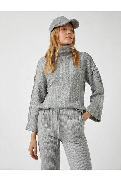 Koton Pullover - Grau - Relaxed Fit