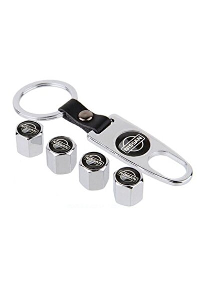 GARDENAUTO Nissan Qashqai after 2014 - Stainless Chrome Colored Valve Cap and Keychain Set