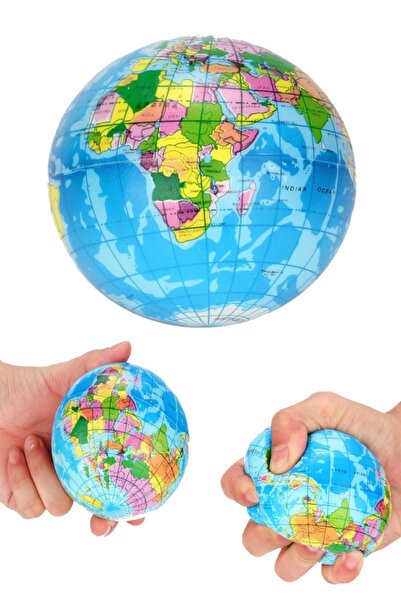 Hyd Dünya Desenli Stres Topu Çap 6 Cm