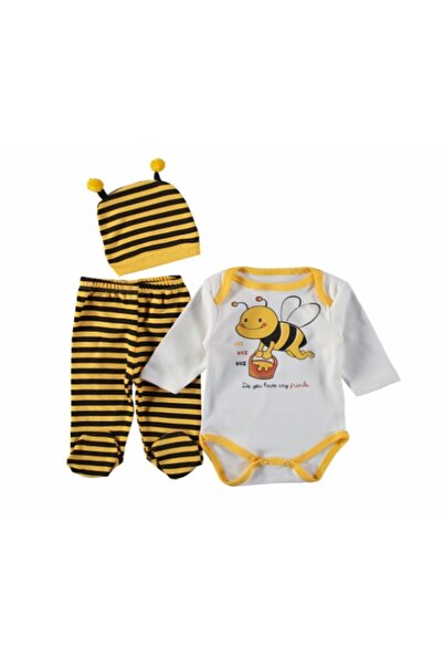 minibird baby طقم بدلة أطفال بطبعة نحلة ميني بيرد مكون من 3 قطع