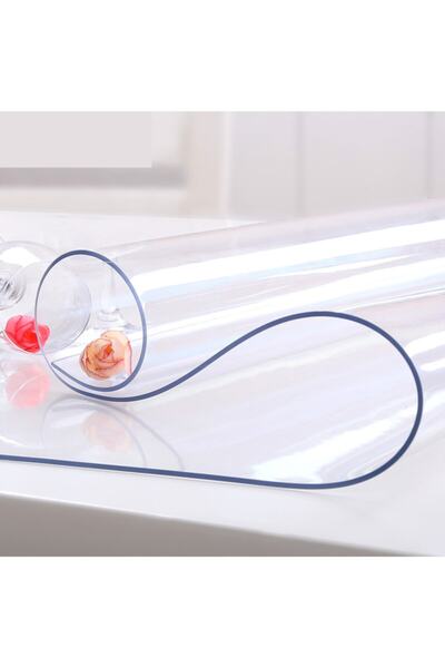 ERKSOLHOME Pvc Şeffaf 90 Cm En 1,4 Mm (NET KALINLIK) Kalın Kaymaz Koruyucu Masa Örtüsü