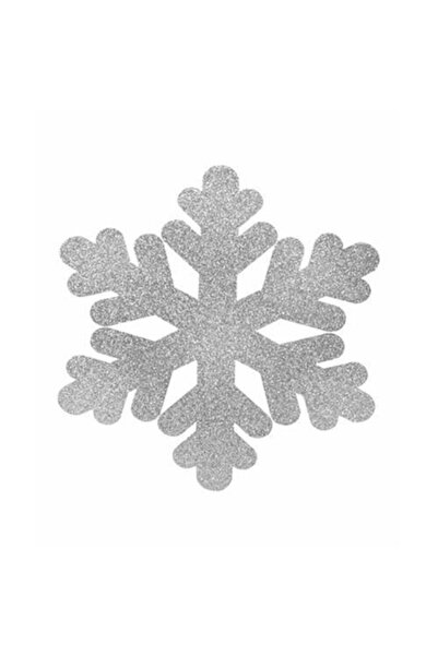 DÜVENCİ TİCARET Yılbaşı Strafor Gümüş Küçük Kar Tanesi 25 Cm Çift Taraf