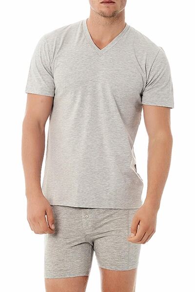 Kom Tricou Antonio cu decolteu în V pentru bărbați Koton Modal cu mânecă scurtă