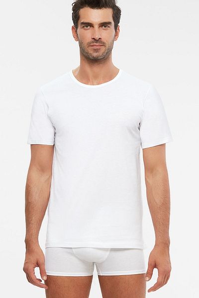 Kom Hulıo 2-pack O Neck Men's T-shirt White