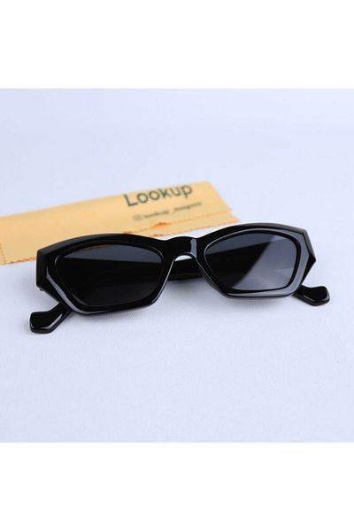 LOOKUP Women's Black Vintage Small Cat Sunglasses