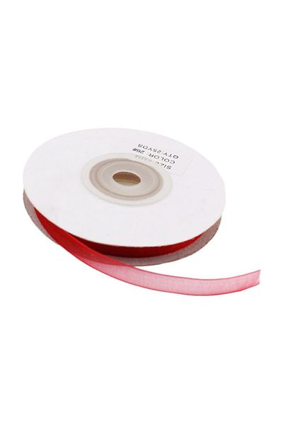 DEPPOSITE Organza Ribbon 6 mm - 22 Meters Red