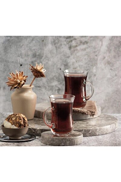 Paşabahçe طقم أكواب شاي G4 مكون من 6 أكواب شاي بمقبض Fma06257