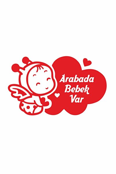 Maral Grup Red There's a Baby in the Car Bee Winged Baby Vehicle Sticker 20 X...