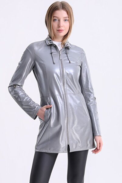 Leather Club Gray Double Sided Leather Jacket