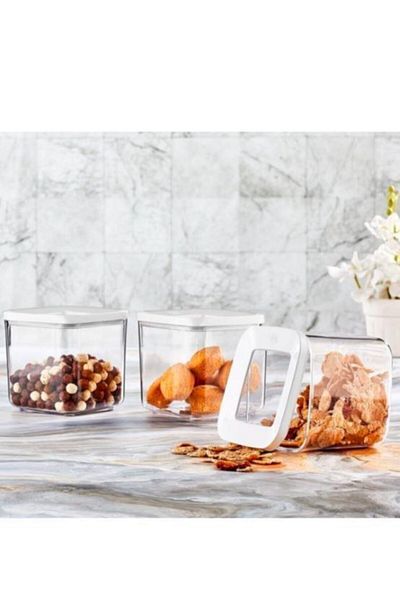 VİP AHMET 700 ml Square Vacuum Transparent Storage Container Set of 9 Vp7009