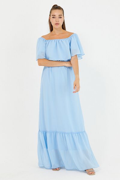 ADASTYLE Guler, lung, șifon, rochie neagră