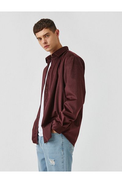 Koton Hemd - Bordeaux - Regular Fit