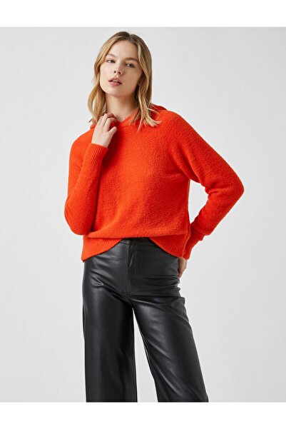 Koton Pulover de tricotaj fuzzy cu glugă