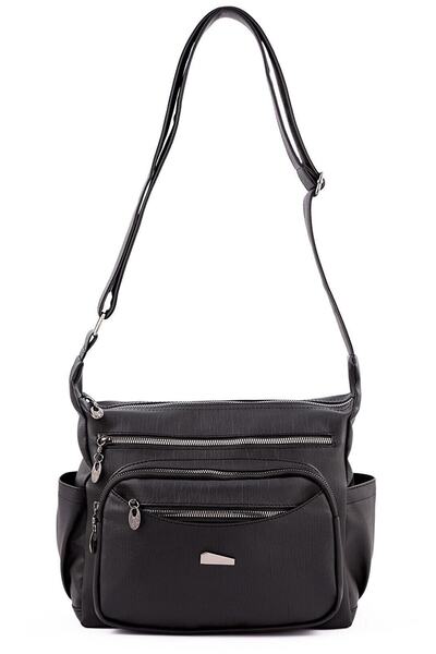 samilon Geantă neagră de umăr încrucișată din piele spălată pentru femei, cu ...