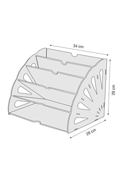 Genel Markalar KELS Marka Evrak Rafı Ahşap Dekoratif Dosya Düzenleyici Pratik Masa Üstü Düzenleyici Siyah