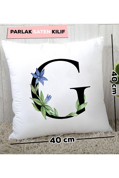 Hedizu Pernă cu litera G cu model floral
