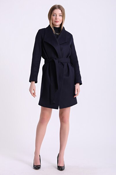 Leather Club Lacivert Kaşmir Kaban