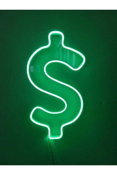 dekoraven Dolar Neon Şekiller Işaret Neon Led Dekoratif Duvar Aydınlatması Ne...