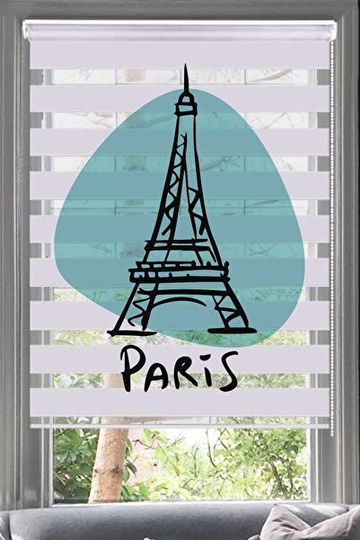 Lotus Dijital Baskılı Zebra Perde-genç Odası - Paris