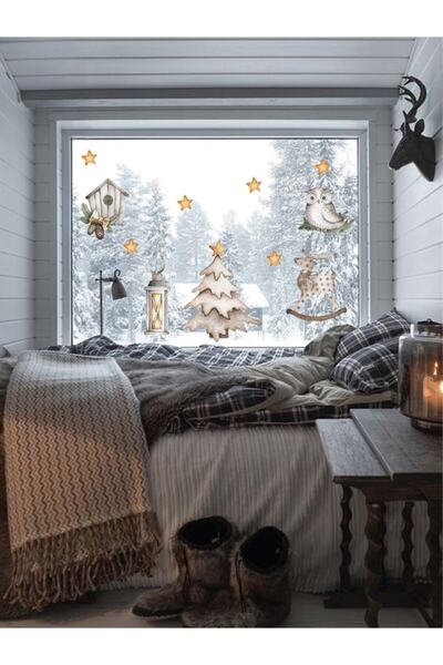 WALLHUMAN Autocolant din sticlă de vis de iarnă