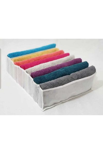 HOMELİFE EV TEKSTİL Production White - Large Size / 8 Compartment Drawer Organizer - Pocket Organizer