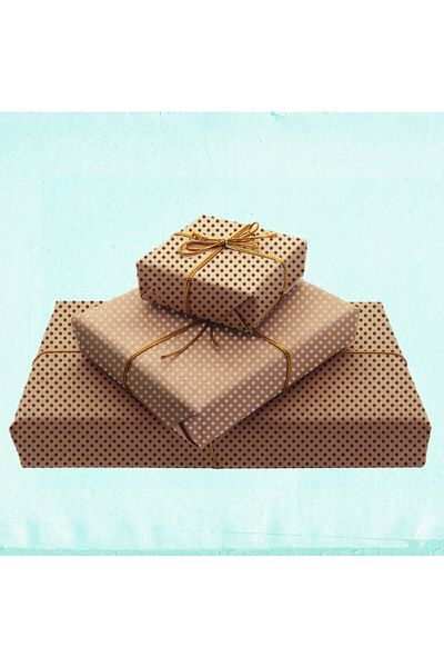 direkt-al Kraft Gift Packing Paper Thick 70x100 Cm6 Black Polka Dots