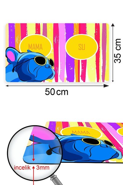 Patipeti Bulldog Dog Food Mat Food Pad Dog Food Training Mat 50X35Cm