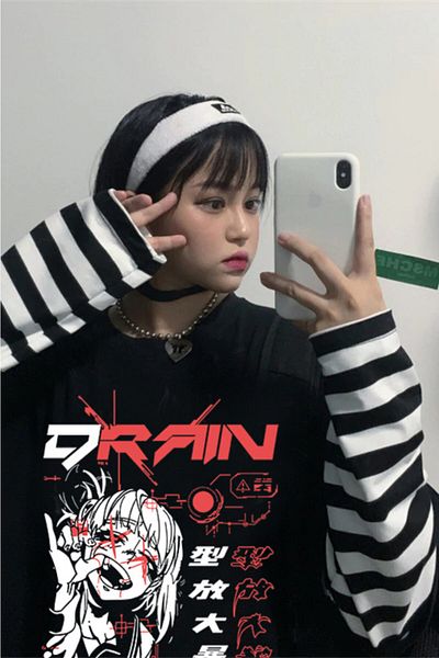 Köstebek My Hero Academia Toga Cartoon Unisex ριγέ μπλουζάκι με μανίκια