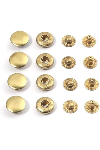 tuhafiyecimiz 12.5mm Studs (54 Studs) 100 PiecesGold Color Snap