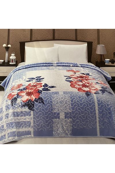 MİNK Double Blanket Solana 992 New Model2022 Blue